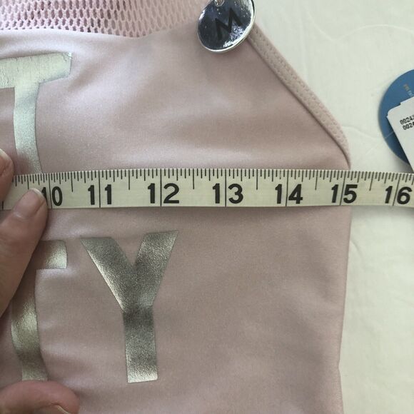 Get Salty One Piece Swimsuit NEW FOREVER 21 UPF 50+ Medium Pink Silver Mesh - Picture 5 of 8